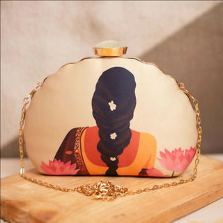 Joban Fashion Flower Lady Printed Clutch - Multicolor