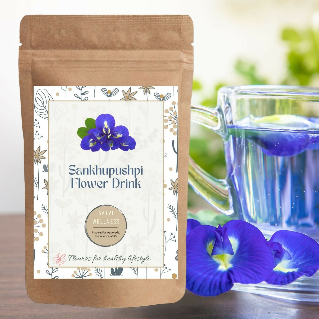 Satvi Wellness Shankhupushpi flower Tea | Blue Butterfly pea tea | Blue tea mix - Distacart