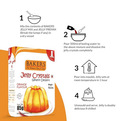 BAKERS Jelly Crystals (Gelatin Dessert) - Orange - Dista