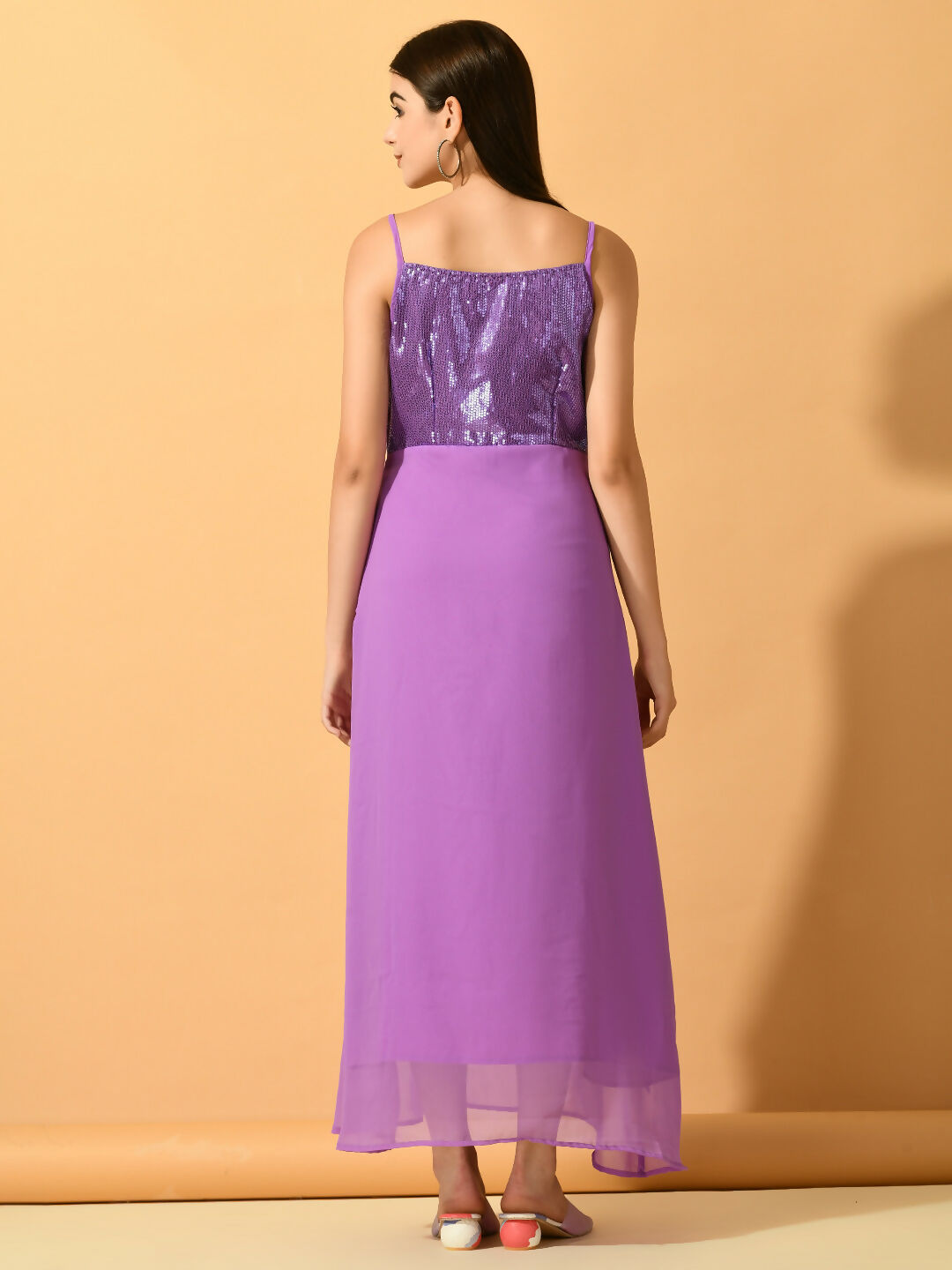 Myshka Women's Lavender Empire Party Dress - Distacart