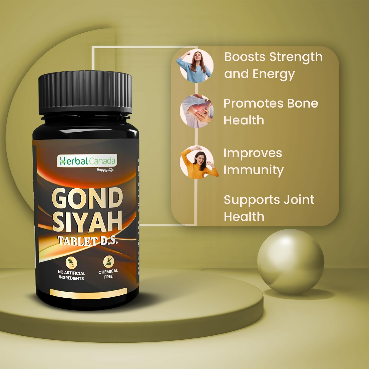 Herbal Canada Gond Siyah Tablets - Distacart