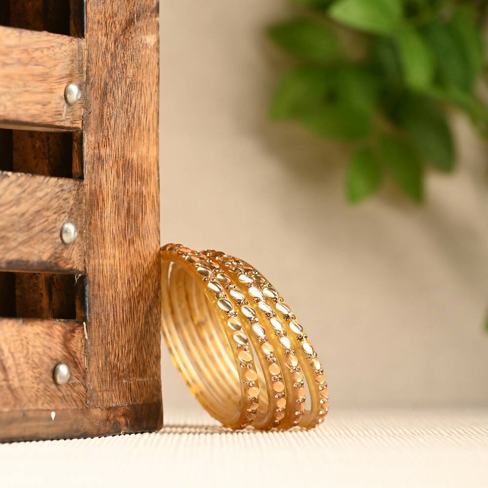 Afast Elegant Bridal & Wedding Party Fashion Bangle/Kada Set, Gold, Glass, Pack Of 8 Model No- A39 - Distacart