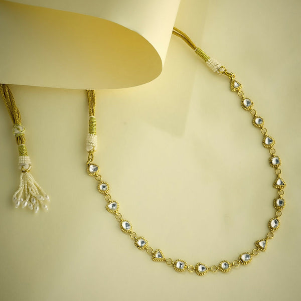 Nuyug 22K Gold-Plated Kundan & Pearl Studded Matha Patti Head Jewellery