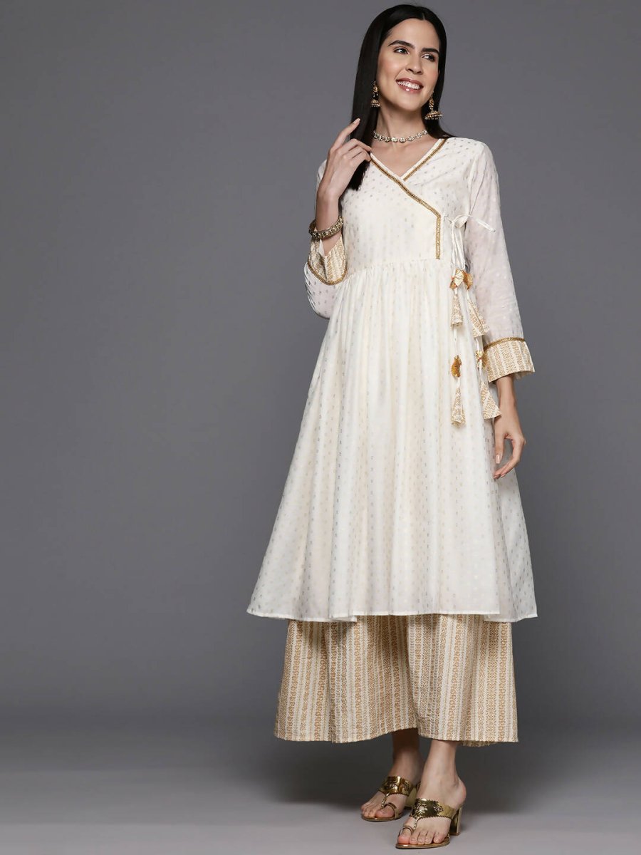 Ahalyaa Women's Traditional wear Ethnic Dress - Off White - Distacart