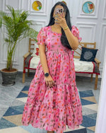 Thumbnail for Preksha Creation Women Digital Print Kota Fabric With Full Lining With Dupatta - Pink - Distacart
