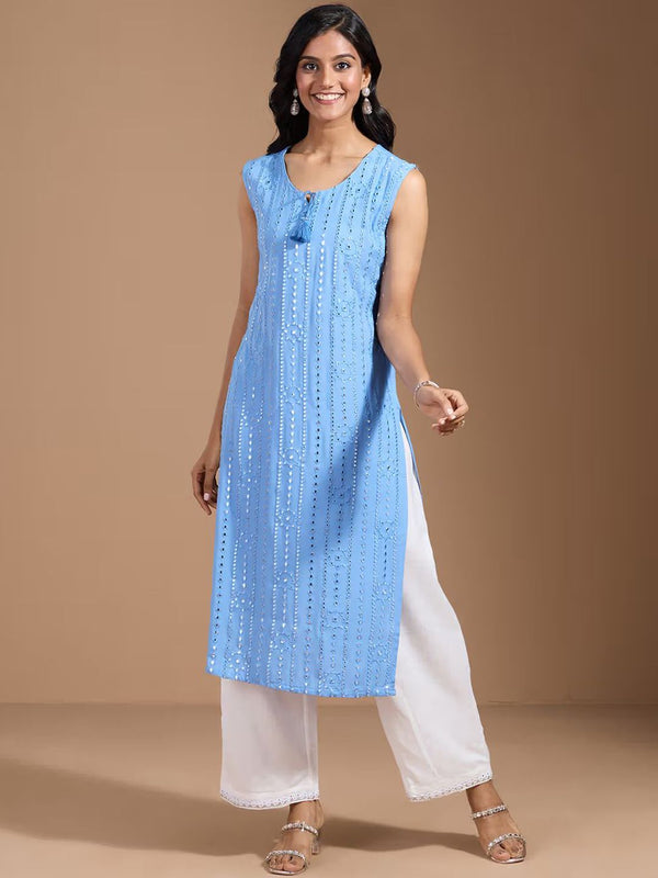 Ode by House of Pataudi Women Thread Work Kurta - Distacart