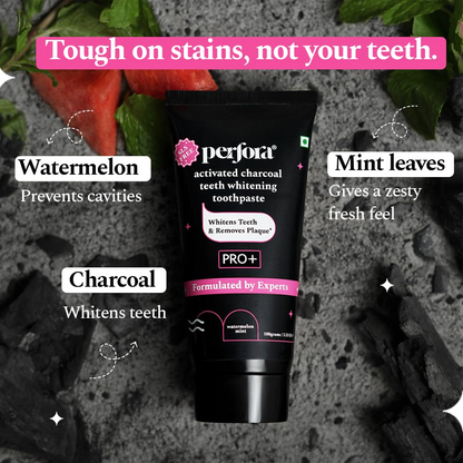 Perfora Activated Charcoal Whitening Toothpaste - Watermelon Mint - Distacart