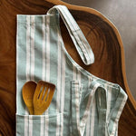Thumbnail for Oak & Lily 100% Cotton Kitchen Apron-Green Striped - Dista