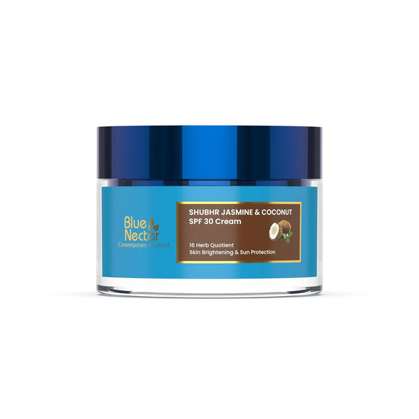 Blue Nectar Shubhr Jasmine & Coconut SPF 30 Sunscreen Face Cream for Plant Based Sun Protection - Distacart
