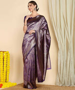 Thumbnail for Preksha Creation Designer Women Banarasi Soft Silk Saree - Dark Blue - Distacart