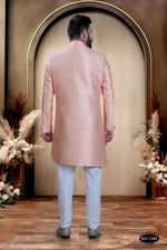 Thumbnail for Joban Fashion Men's Pink Brocade Kurta with Pyjama - Distacart