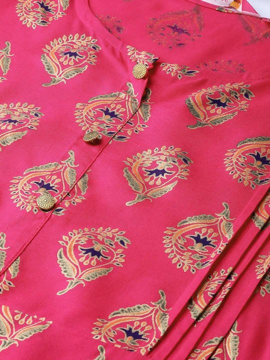 Anubhutee Pink & Off-White Printed Kurta with Palazzos - Distacart