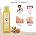 Thumbnail for The Pure Story Sweet Almond Oil Pure Cold Pressed For Hair, Skin, Face Care & Massage - Distacart