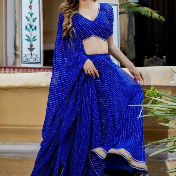 Lehenga Mart Designer Indian Wedding Lehenga Choli-Blue - Distacart