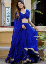 Thumbnail for Lehenga Mart Designer Indian Wedding Lehenga Choli-Blue - Distacart