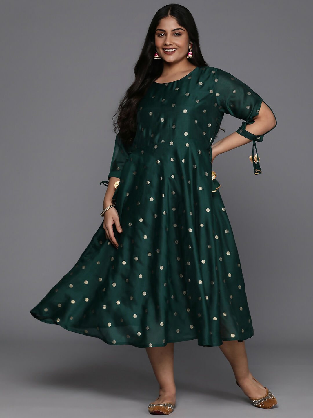 Ahalyaa Women's Traditional wear Ethnic Dress - Green - Distacart