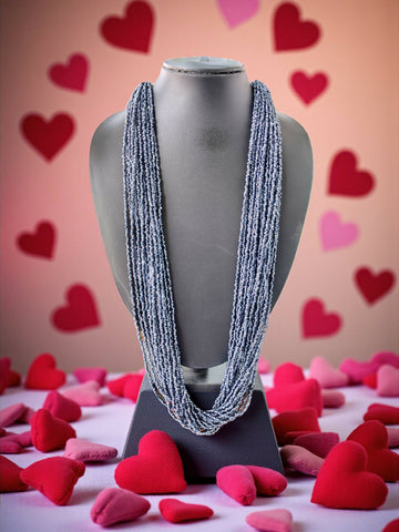 Inhanns Rangsaaz 20-Layer Luxe Long Beaded Only Necklace - Navy Blue 20 Layen Long Only Necklace - Distacart