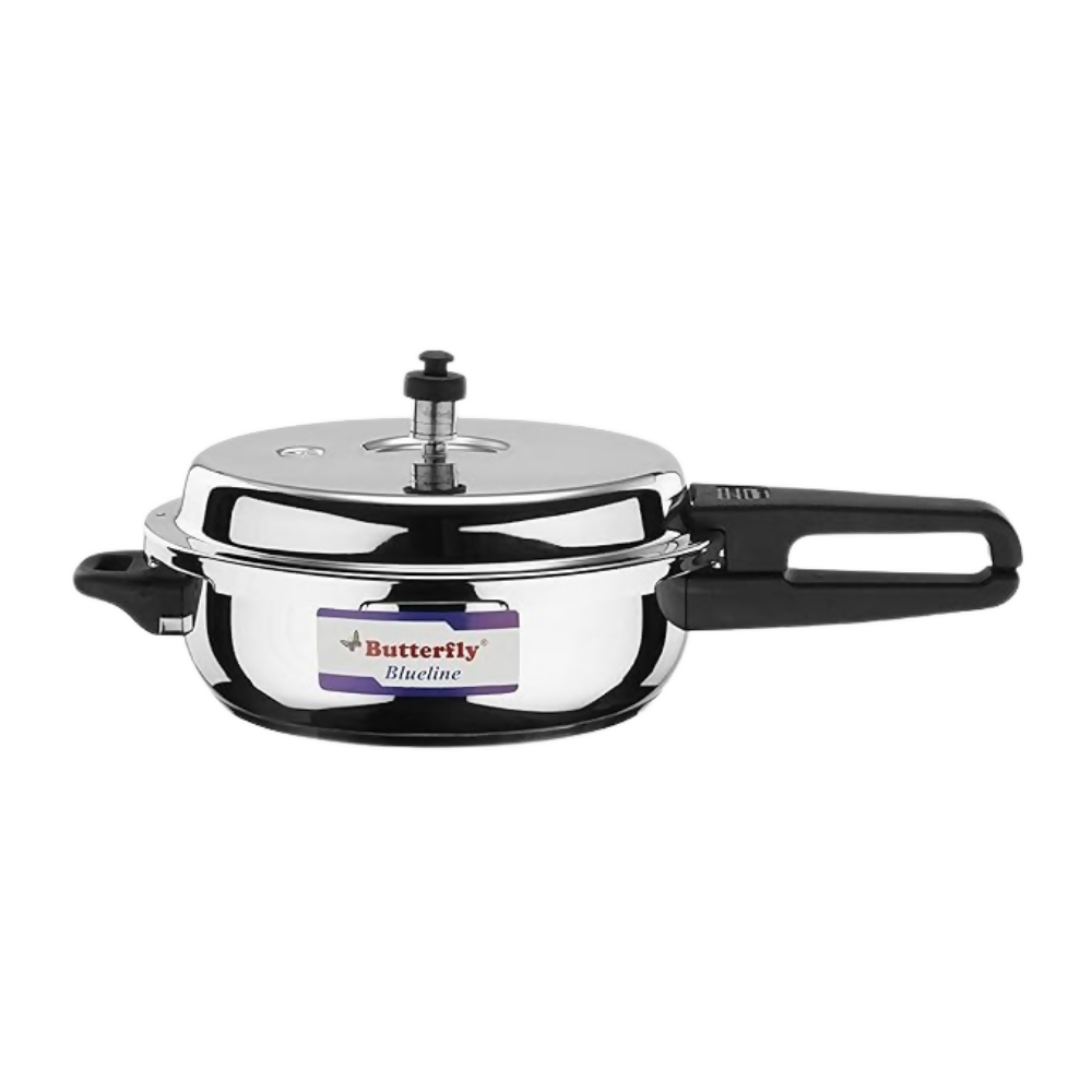 Butterfly Blue Line Wider Stainless Steel Pressure Cooker - Dista
