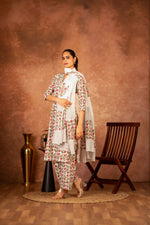 Thumbnail for Joban Fashion Red Green Hand Block Printed Cotton Suit Set - Distacart