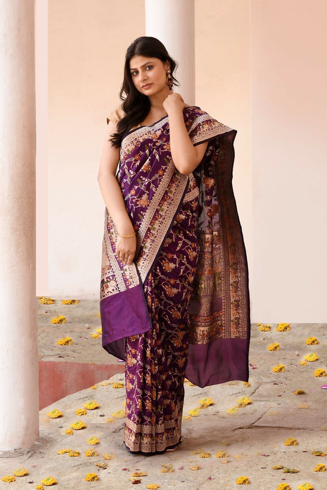 Joban Fashion Pure Katan Pure Handloom Banarasi Silk Saree