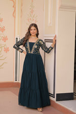 Thumbnail for Joban Fashion Rama Georgette Sequence Embroidery Work Dress