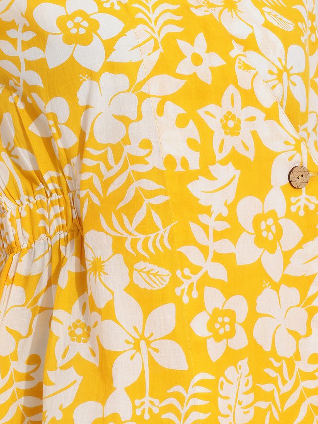 Janasya Yellow Wrap Cotton Top - Dista