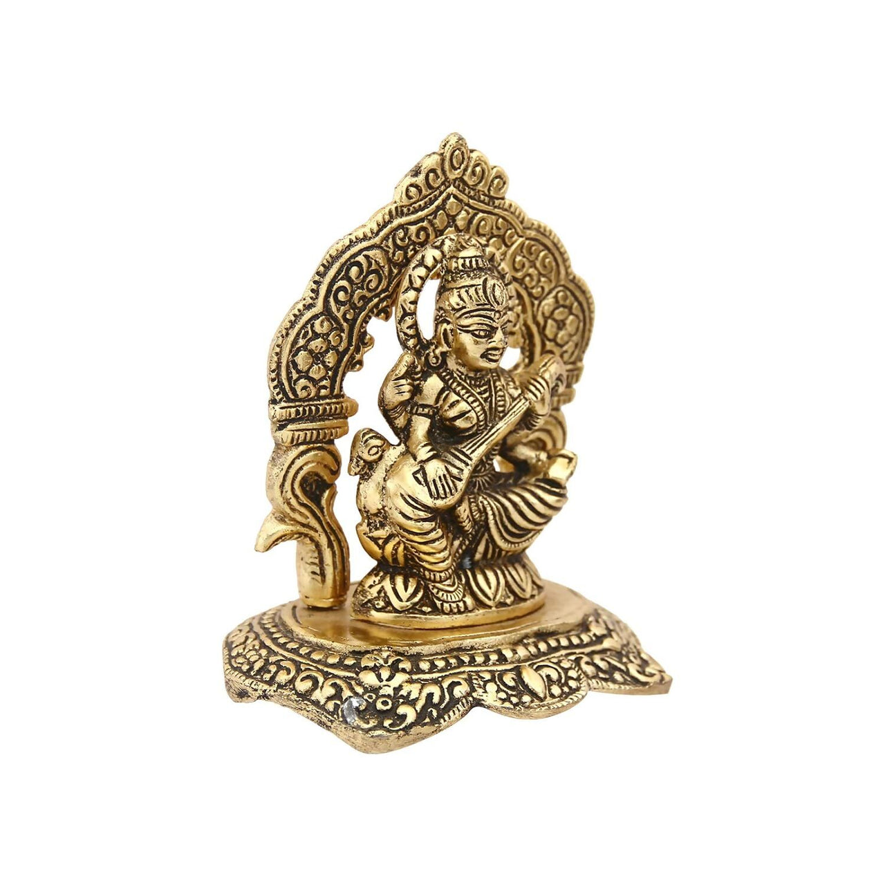 Handicrafts Paradise Metal Goddess Saraswati Idol - Distacart