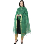 Thumbnail for A R SILK VNS Border Buti Fancy Dupatta Green Color Dupatta or Chunni