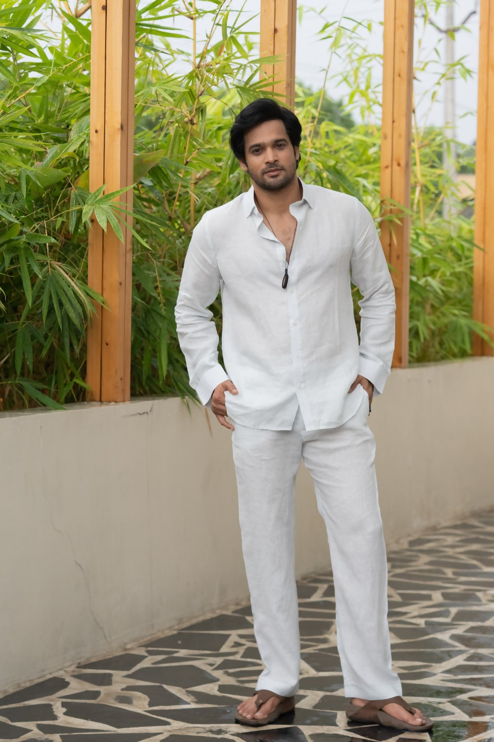 Linen Light Blue Moonlit Shirt By Hilo Design