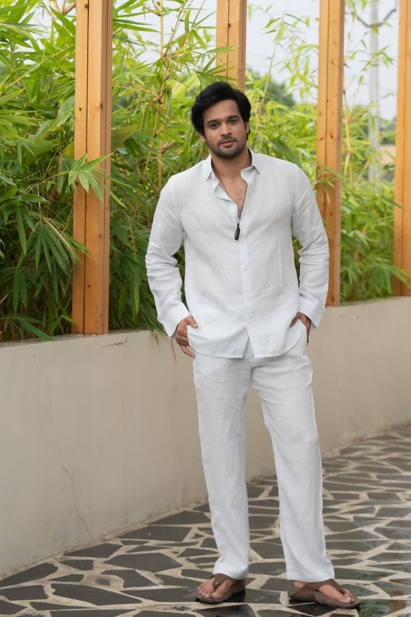 Linen Light Blue Moonlit Shirt By Hilo Design