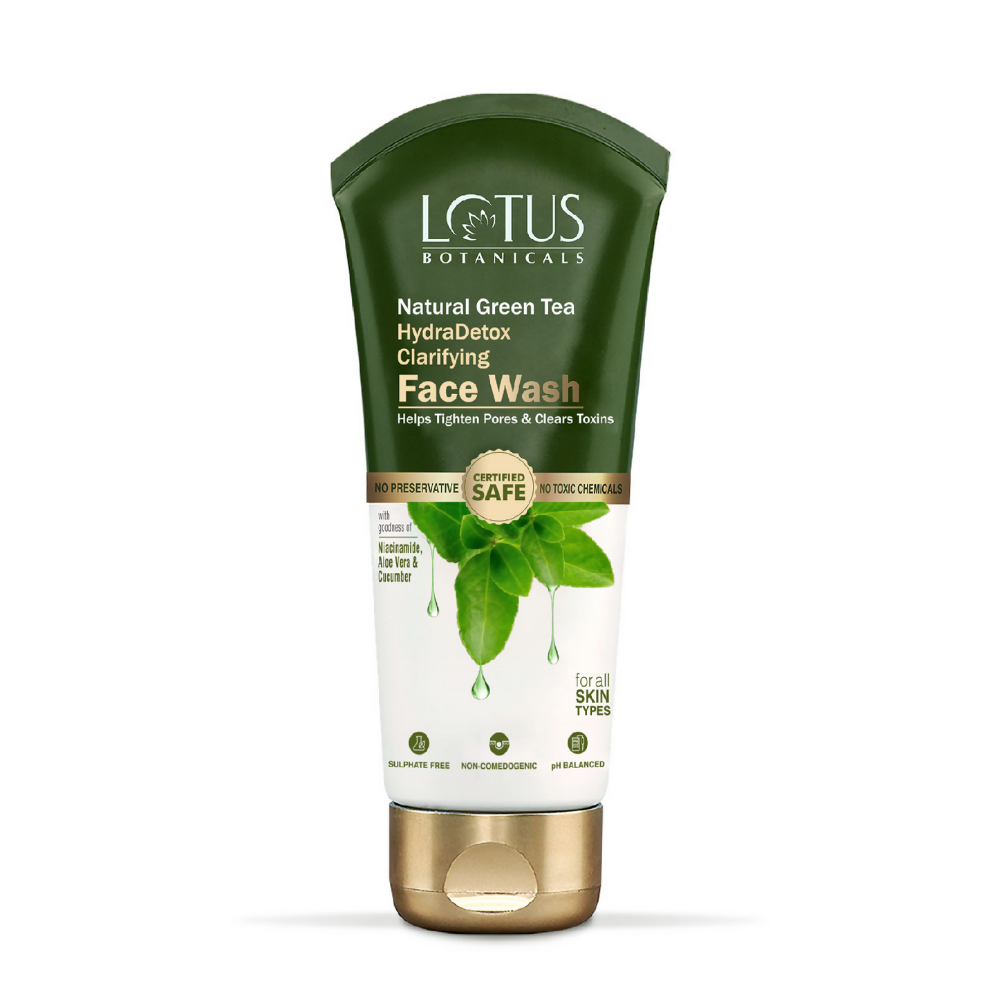 Lotus Botanicals Natural Green Tea Hydradetox Clarifying Face Wash - Distacart