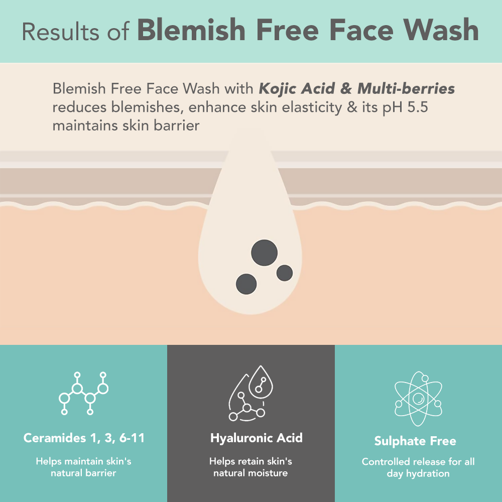 Lotus DermaBotanics Kojic acid + Multi berry Blemish - Free Facewash - Distacart