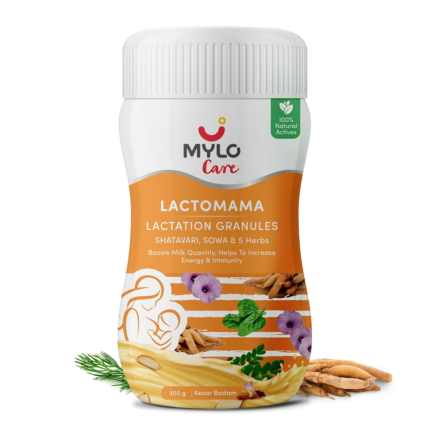 Mylo Care Mylo Lactomama Granules – Lactation Supplement For Breastfeeding With Shatavari To Increase Breast Milk (Kesar Badam) - Distacart