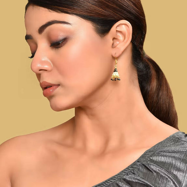 Joban Fashion Women Mina And Beads Yellow Black Cream Earrings - Distacart