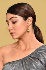 Thumbnail for Joban Fashion Women Mina And Beads Yellow Black Cream Earrings - Distacart