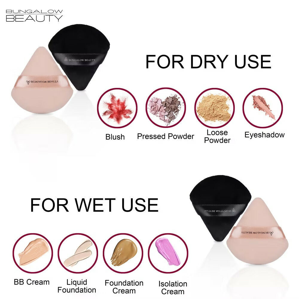BUNGALOW BEAUTY Triangle Powder Puff Set - Pack of 12 - Dista