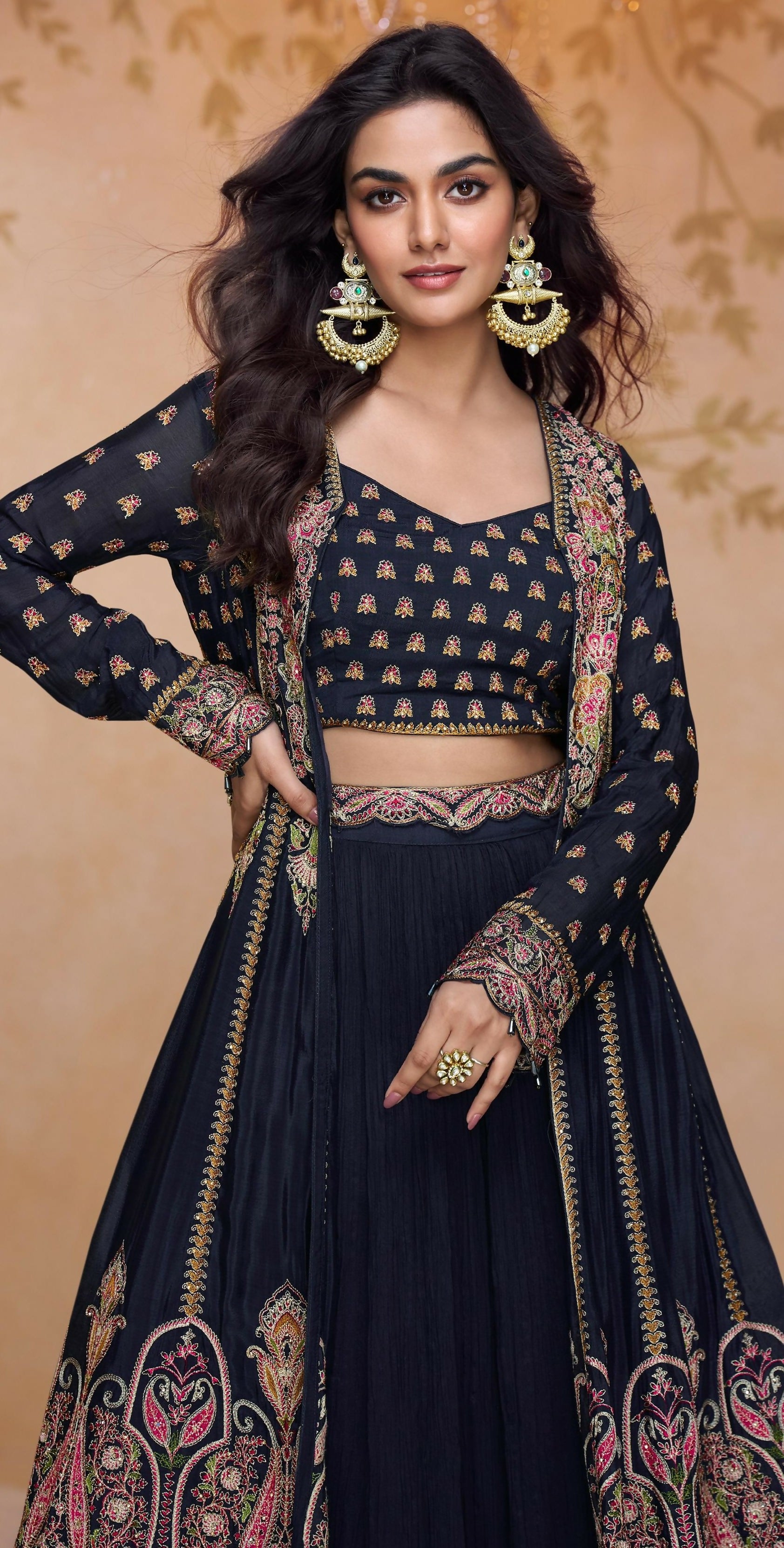 Anaita Black Chinon Readymade Suit with Heavy Embroidery & Sequence Work