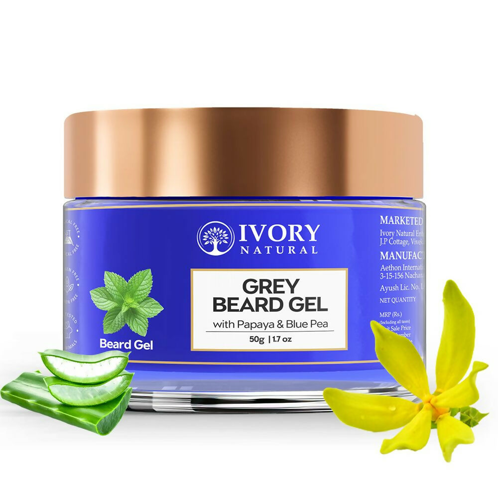 Ivory Natural Grey Beard Gel Restores Dark Shine & Vibrant Of Beard - Distacart