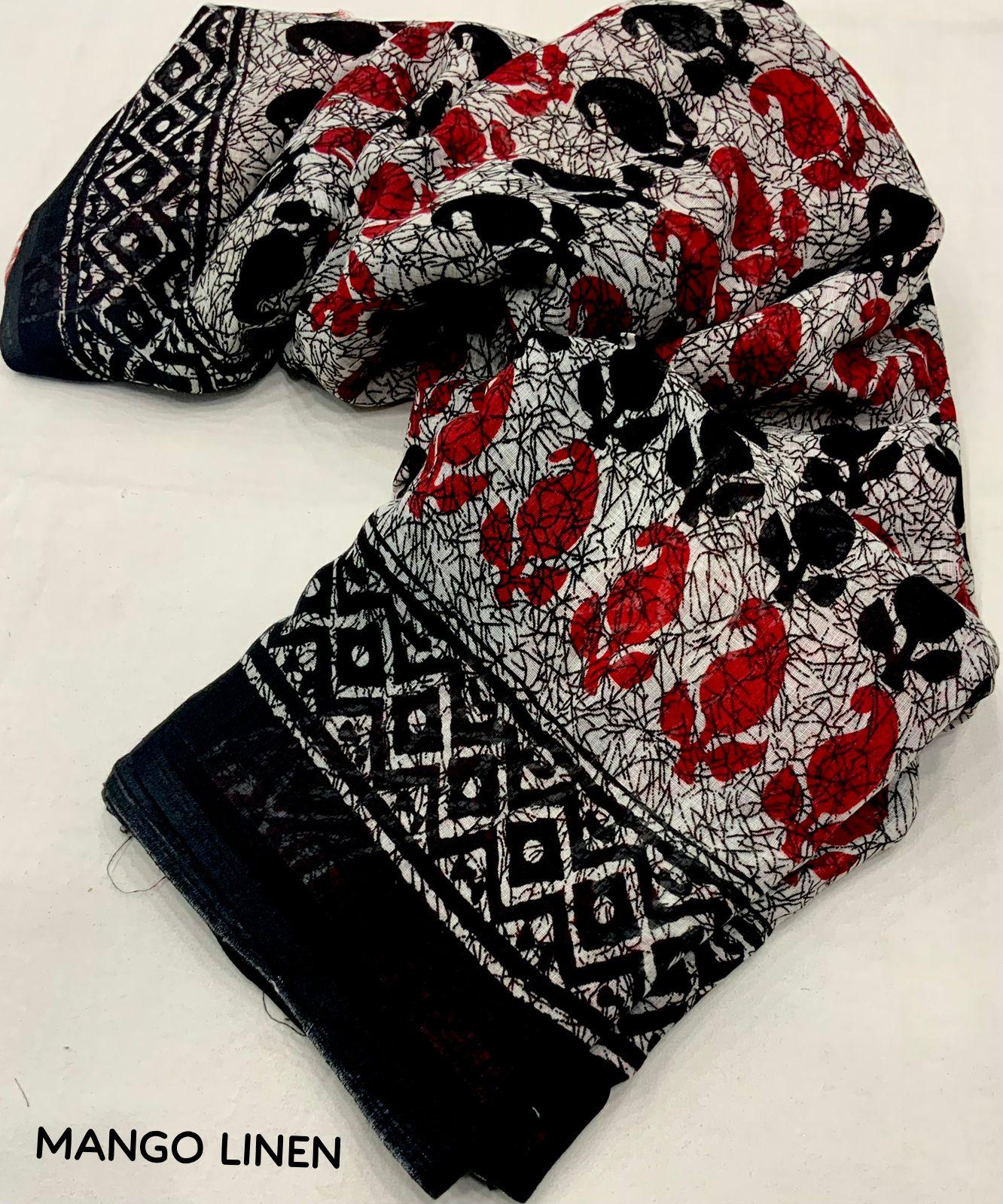 Grey Linen Blend Ethnic Motifs Saree with Unstitched Blouse - Hiral Fashion - Distacart