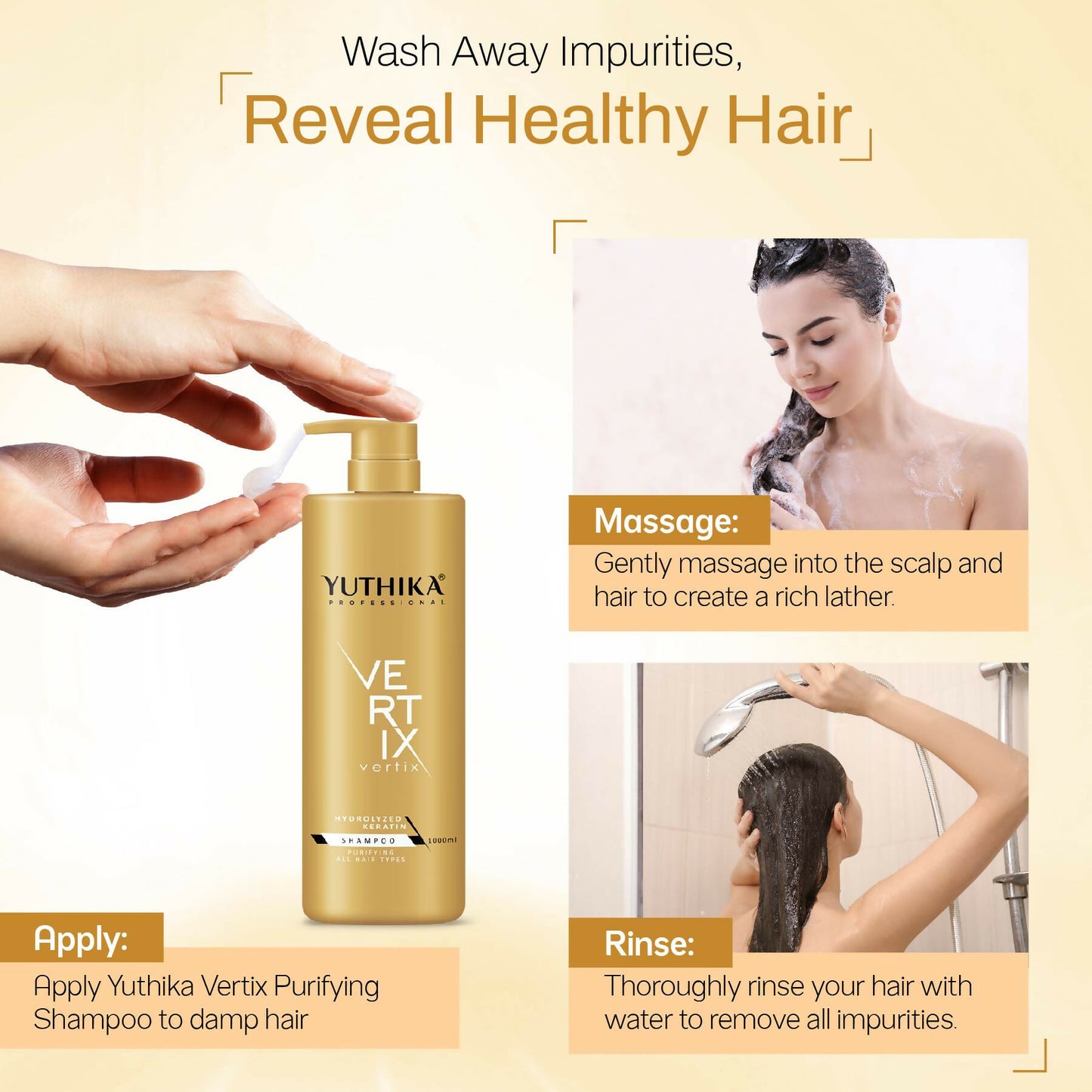 Yuthika Professional Vertix Hydrolyzed Keratin Purifying Shampoo - Distacart