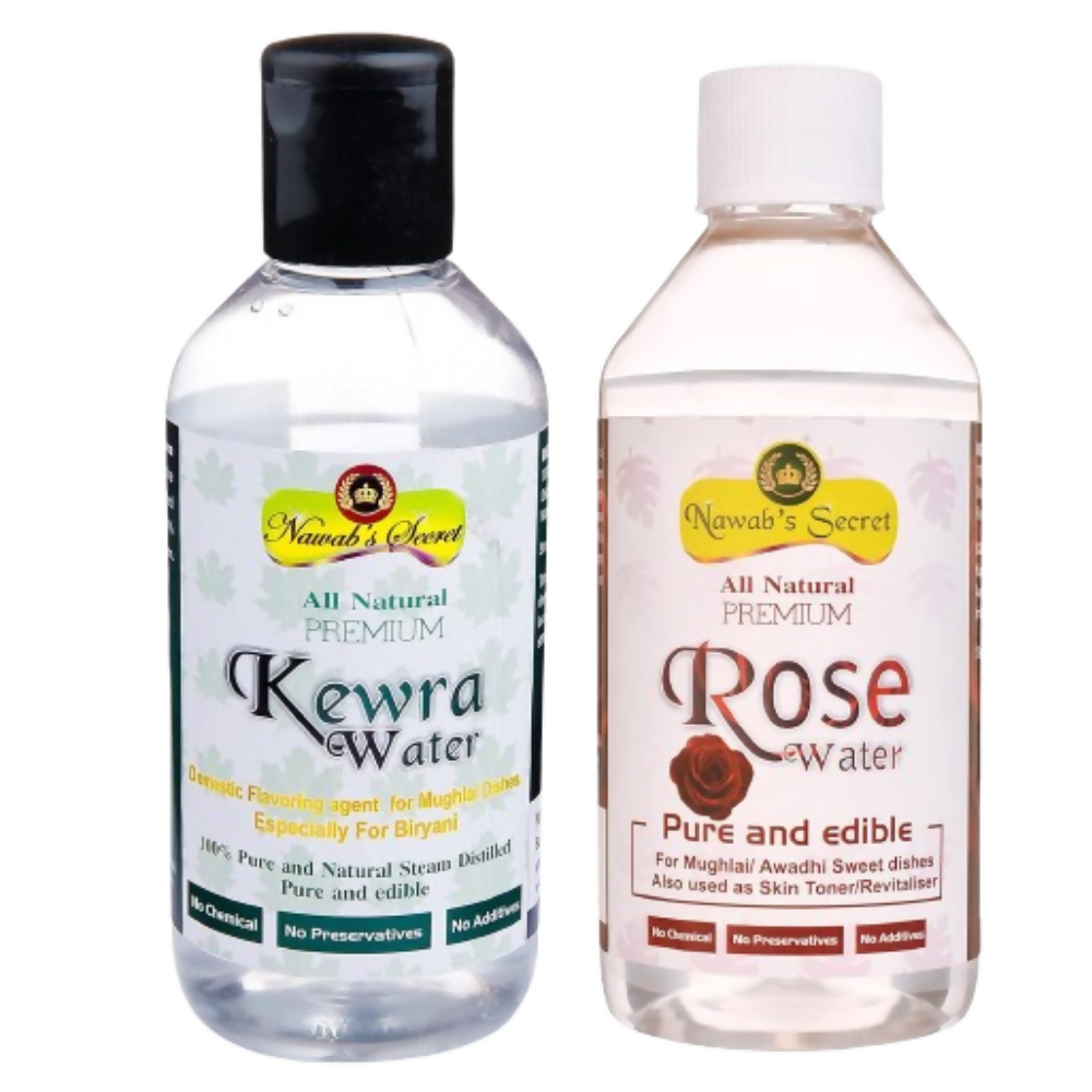 Nawab's Secret Natural Premium Kewra Water and Rose Water - Dista