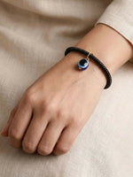 Thumbnail for NVR Black Evil Eye Spring Ring Bracelet for Men & Women - Distacart
