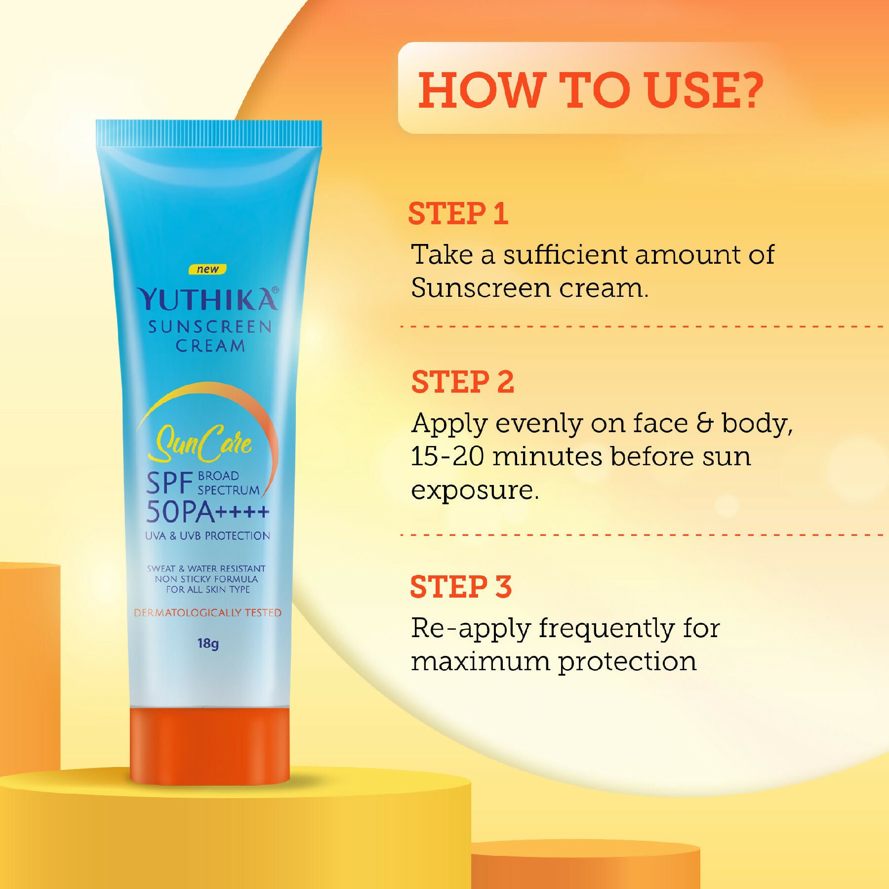 Yuthika Sunscreen Lotion SPF 50 PA+++(Pack of 3) - Distacart