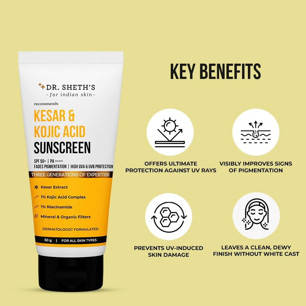 Dr. Sheth's Kesar & Kojic Acid Sunscreen - Distacart