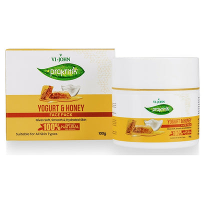 VI-JOHN Prakritik Yogurt & Honey Face Pack Restoresgmlow, Made With 100% Natural Bio Actives - Distacart