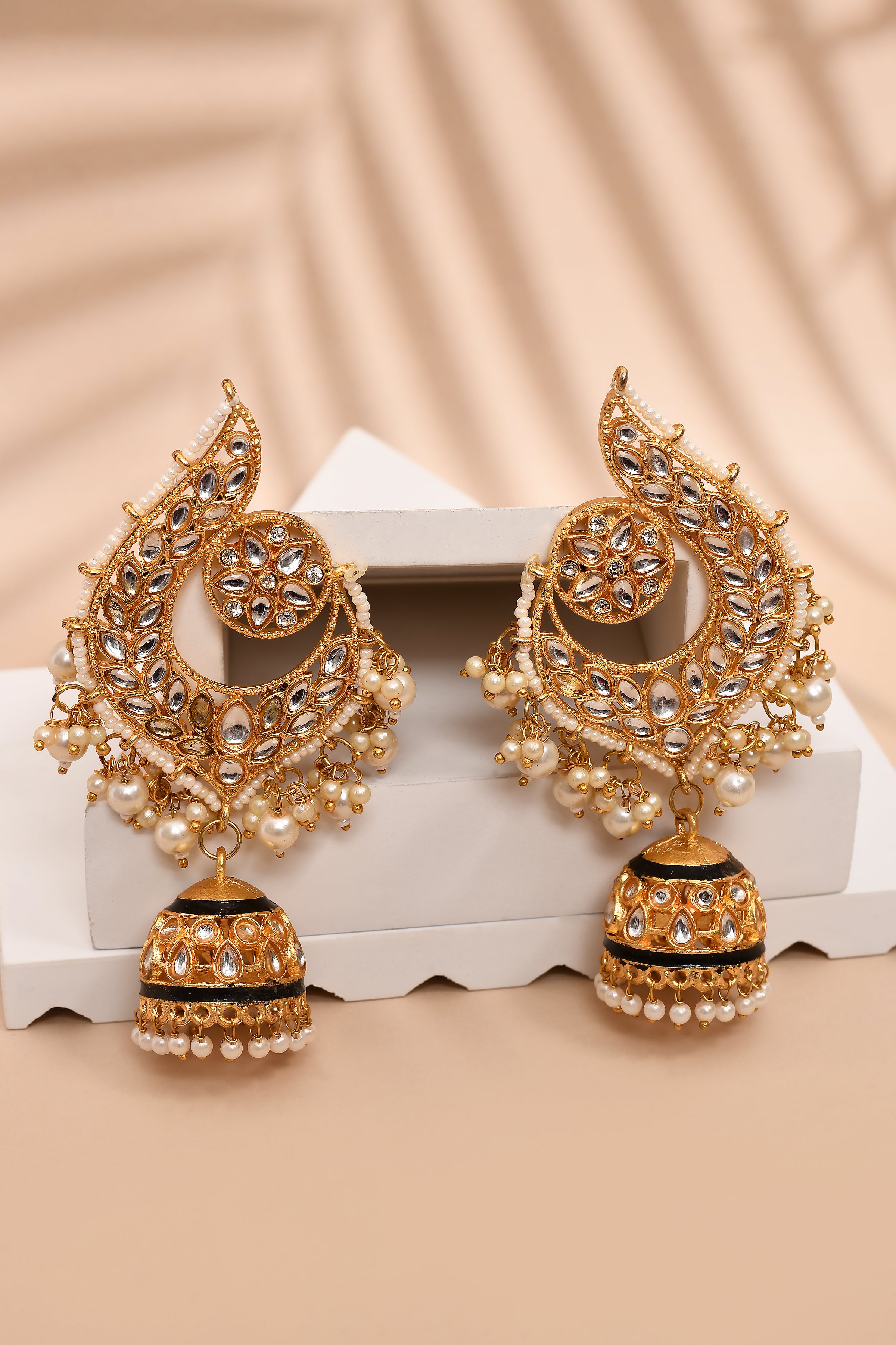 Peacock Black Jhumki Drop Earrings for Womens by House of Ree - Distacart