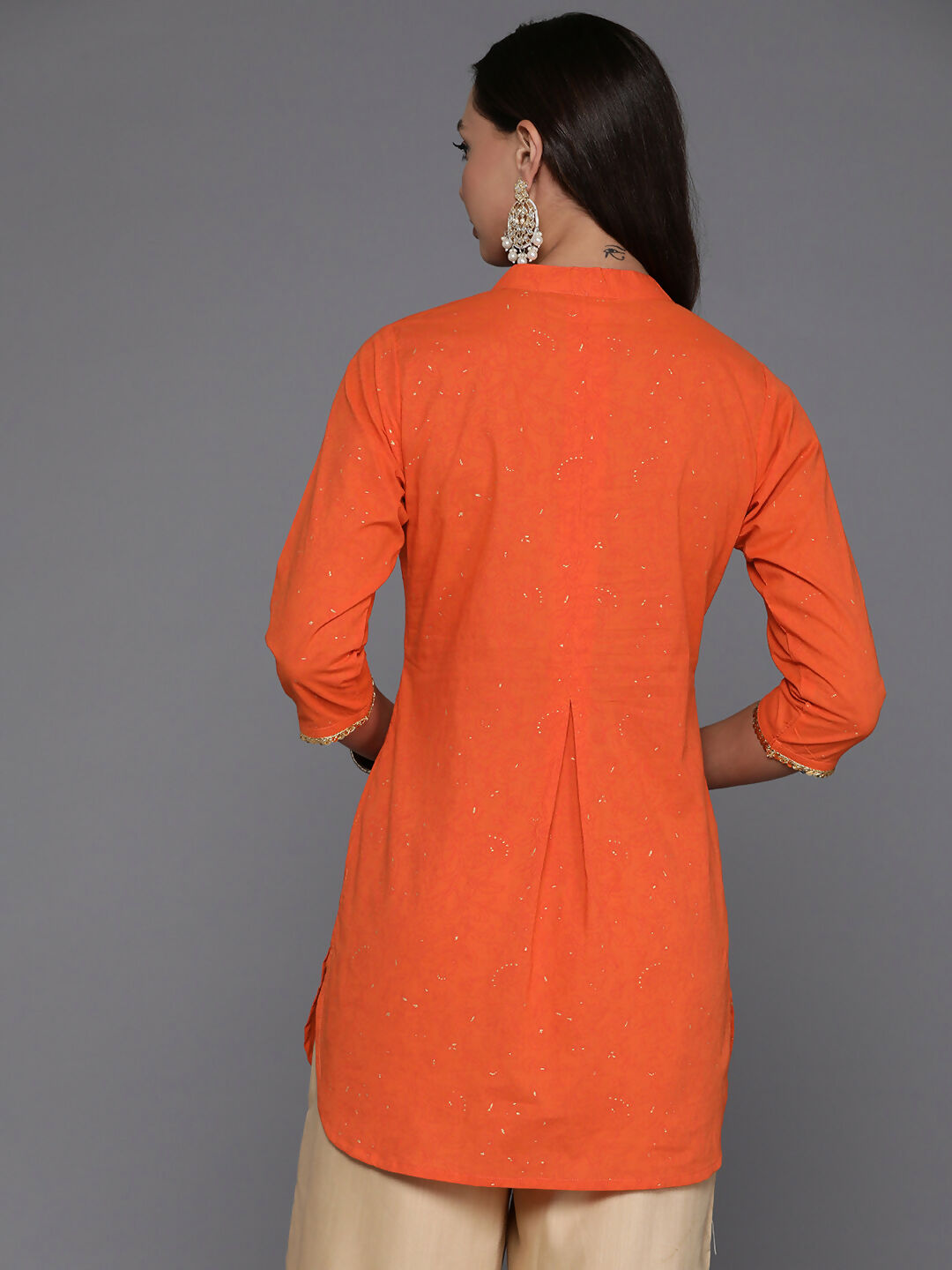Ahalyaa Women's Traditional Wear Tunic - Orange - Distacart