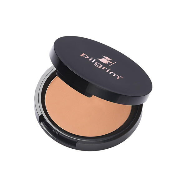 Pilgrim Rich Caramel Matte Finish Compact Powder Absorbs Oil, Conceals & Gives Radiant Skin - Distacart