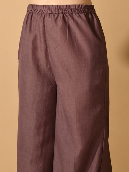 Myshka Women's Mauve Solid Party Kurta Sets - Distacart