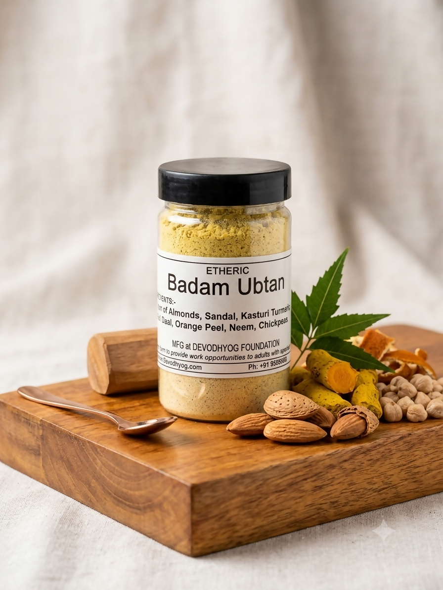 Etheric Badam Ubtan | Ayurvedic Almond Ubtan for Glowing, Radiant & Naturally Bright Skin Face Pack - Dista